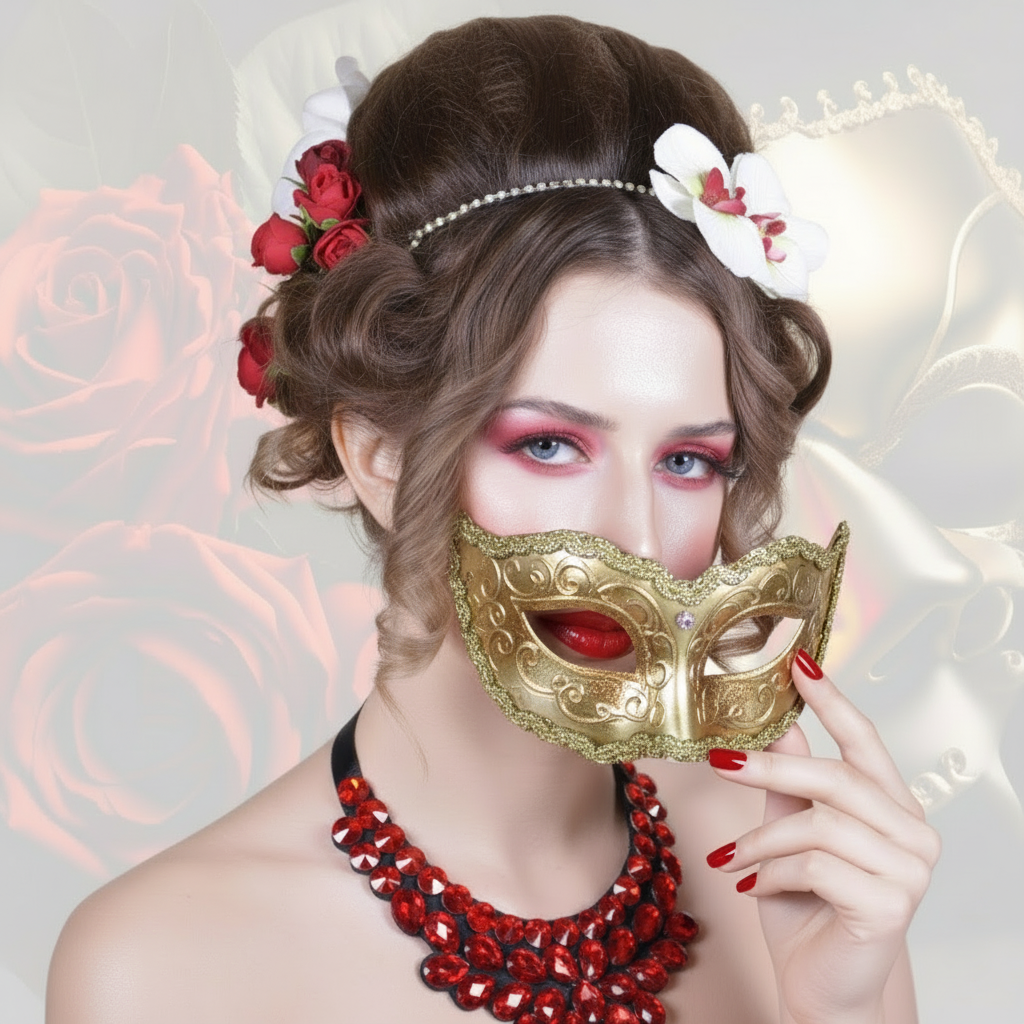 Carnevale a Venezia - Listino 2026 3 Il Venice Carnival è un palcoscenico a cielo aperto. Il mio trucco e acconciatura per Carnevale a Venezia è studiato per valorizzare ogni volto con eleganza. Come make-up artist specializzata nel Carnevale di Venezia, realizzo look ispirati alla tradizione veneziana e alla creatività contemporanea. Ogni trasformazione è unica, pensata per durare e stupire. Un servizio esclusivo per vivere il carnevale Venezia con stile.