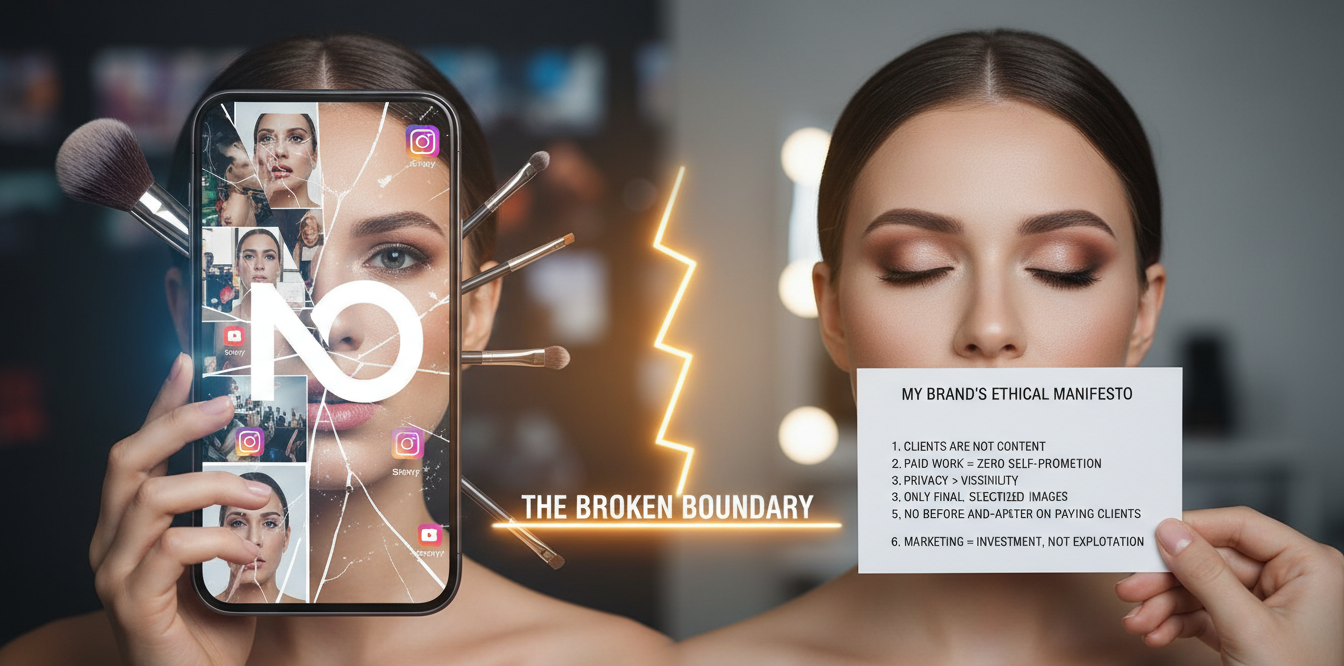 Ethics in Professional Makeup: When Marketing Ends and Exploitation Begins Being a professional makeup artist is not just about knowing how to do makeup: that is the minimum standard. True professionalism begins when there is a clear ethical framework capable of distinguishing what is legitimate from what is merely convenient. In recent years, ethics in makeup has been sacrificed on the altar of social visibility. The line between promotion and exploitation has been broken: roles blurred, clients turned into marketing tools, paid work used as personal window dressing. When visibility becomes more important than respect, it is not industry evolution: it is drift.
